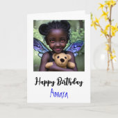 Gepersonaliseerde Meisjes Verjaardag + Kleur Pagin Kaart (Gele Bloem)