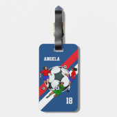Gepersonaliseerde Meisjes Voetbaltas label Bagagelabel (Achterkant verticaal)