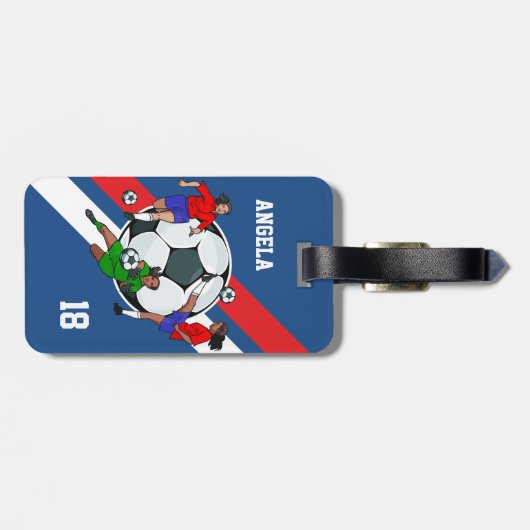 Gepersonaliseerde Meisjes Voetbaltas label Bagagelabel (Achterkant horizontaal)