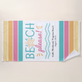 Gepersonaliseerde Meisjes Weekend Beach alsjeblief Strandlaken (Voorkant)