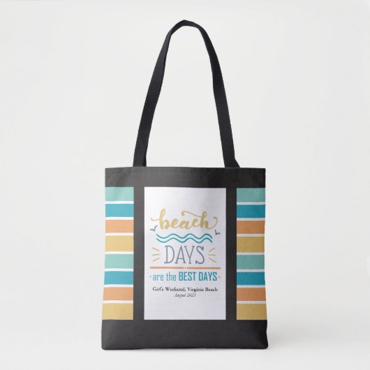 Gepersonaliseerde Meisjes Weekend Beach Tote Bag (Voorkant)