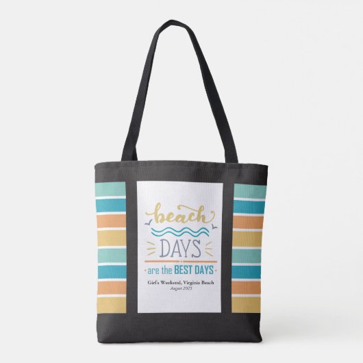 Gepersonaliseerde Meisjes Weekend Beach Tote Bag (Achterkant)