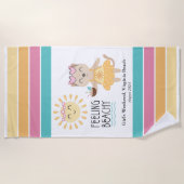 Gepersonaliseerde Meisjes Weekend Gevoel Beachy Strandlaken (Voorkant)