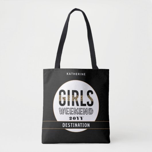 Gepersonaliseerde meisjes Weekend Girls Trip Vacay Tote Bag (Voorkant)