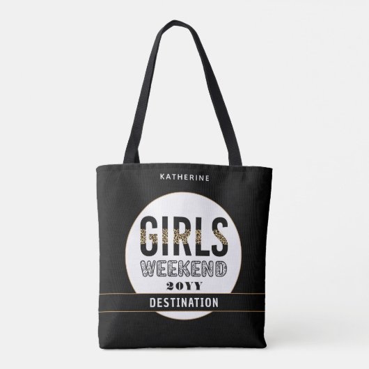 Gepersonaliseerde meisjes Weekend Girls Trip Vacay Tote Bag (Achterkant)