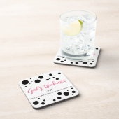 Gepersonaliseerde Meisjes Weekend Pink Dotted Bier Onderzetter (Rechterzijde)