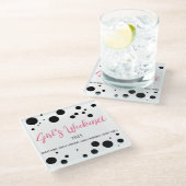 Gepersonaliseerde Meisjes Weekend Pink Dotted Glazen Onderzetter (Schuin)