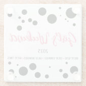 Gepersonaliseerde Meisjes Weekend Pink Dotted Glazen Onderzetter (Achterkant)