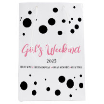 Gepersonaliseerde Meisjes Weekend Pink Dotted