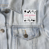 Gepersonaliseerde Meisjes Weekend Pink Dotted Vierkante Button 5,1 Cm (In situ)