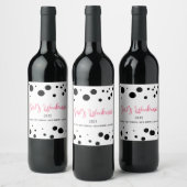 Gepersonaliseerde Meisjes Weekend Pink Dotted Wijn Etiket (Flessen)
