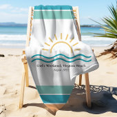 Gepersonaliseerde Meisjes Weekend Tropische Strepe Strandlaken