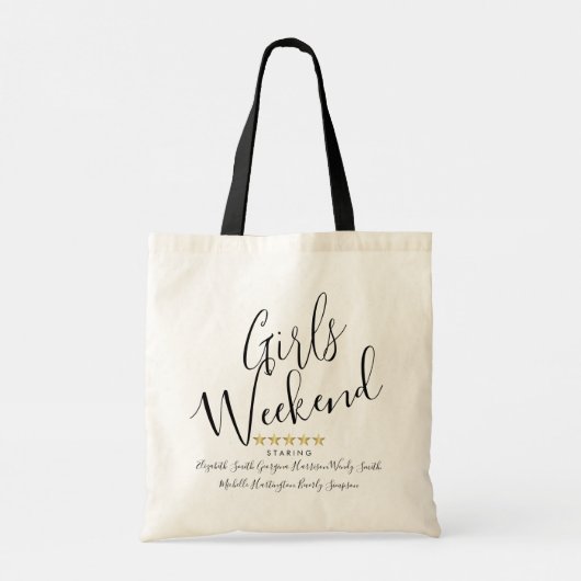Gepersonaliseerde Meisjes Weekend Vijf Ster Tote Bag (Achterkant)
