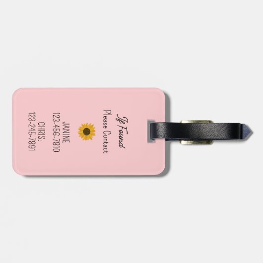 Gepersonaliseerde Meisjes Zon Bloem School Tas Lab Bagagelabel (Achterkant horizontaal)