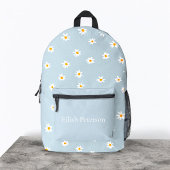 Gepersonaliseerde meisjesblauwe madeliefje modern  bedrukte rugzak