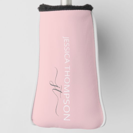 Gepersonaliseerde meisjesblindroze afbeelding naam golfheadcover (Draai 90)