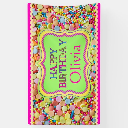 Gepersonaliseerde meisjesdag spandoek (Verticaal)