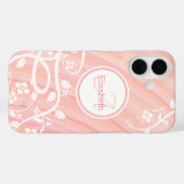 Gepersonaliseerde meisjesmonogram Naam Roze Witte Case-Mate iPhone Case (Achterkant (horizontaal))