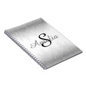 Gepersonaliseerde meisjesnaam Glitter Sparkles Notitieboek (Rechterzijde)