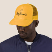 Gepersonaliseerde meisjesnaam Heart Trucker Hat Trucker Pet (In situ)