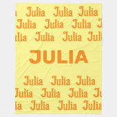 Gepersonaliseerde meisjesnaam in Sinaasappel | Fle Fleece Deken (Voorkant)