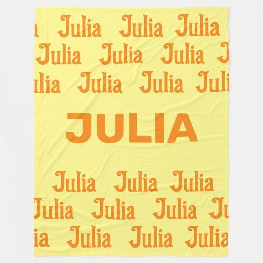 Gepersonaliseerde meisjesnaam in Sinaasappel | Fle Fleece Deken (Voorkant)