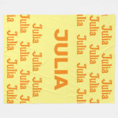 Gepersonaliseerde meisjesnaam in Sinaasappel | Fle Fleece Deken (Voorkant (Horizontaal))