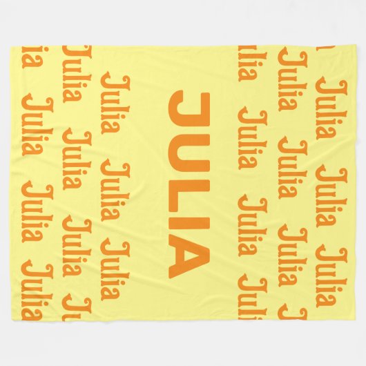 Gepersonaliseerde meisjesnaam in Sinaasappel | Fle Fleece Deken (Voorkant (Horizontaal))