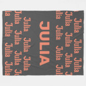 Gepersonaliseerde meisjesnaam in zalm | fleece deken (Voorkant (Horizontaal))