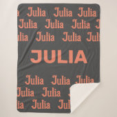 Gepersonaliseerde meisjesnaam in zalm | Sherpa Bla Deken (Voorkant)