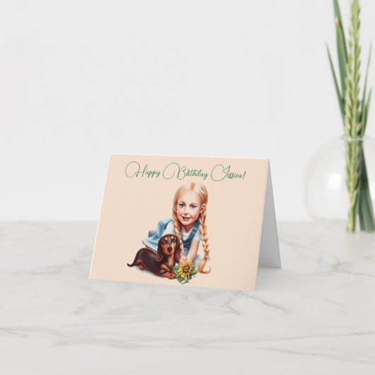 Gepersonaliseerde meisjesnaam Verjaardags Kaart (Voorkant)
