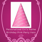 Gepersonaliseerde meisjesnaam Verjaardags Roze Fee Feesthoedjes
