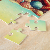 Gepersonaliseerde meisjesnaam zittend met haar pup legpuzzel (Zijkant)