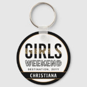 Gepersonaliseerde meismeense reis Wekend Girls Sleutelhanger (Voorkant)