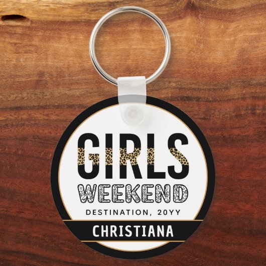 Gepersonaliseerde meismeense reis Wekend Girls Sleutelhanger (Achterkant)