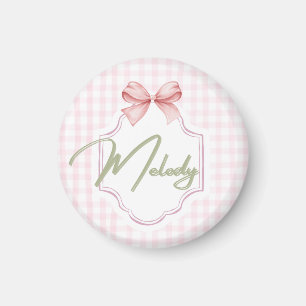 Gepersonaliseerde Melody Baby Girl Nursery Bow & G Magneet
