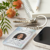 Gepersonaliseerde Memorial Angel Wings Voeg foto t Sleutelhanger (Voorkant Rechts)