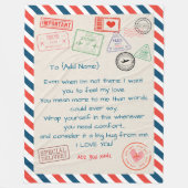 Gepersonaliseerde Memorial Blanket Gift - Airmail Fleece Deken (Voorkant)