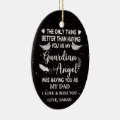 Gepersonaliseerde Memorial Dad guardian angel Keramisch Ornament (Rechts)