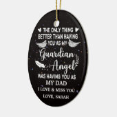 Gepersonaliseerde Memorial Dad guardian angel Keramisch Ornament (Links)