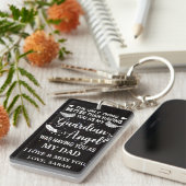 Gepersonaliseerde Memorial Dad guardian angel Sleutelhanger (Voorkant Rechts)