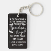 Gepersonaliseerde Memorial Dad guardian angel Sleutelhanger (achterkant)