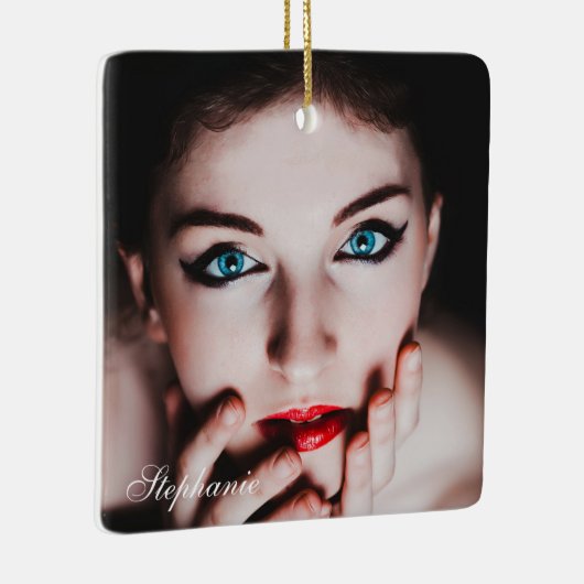 Gepersonaliseerde Memorial Feminine Keepomwille Keramisch Ornament (Rechts)