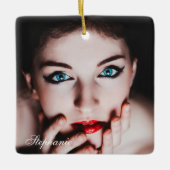 Gepersonaliseerde Memorial Feminine Keepomwille Keramisch Ornament (Voorkant)