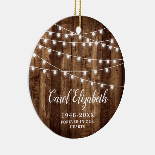 Gepersonaliseerde Memorial Keepomwille Barn String Keramisch Ornament (Rechts)