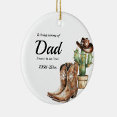 Gepersonaliseerde Memorial Keepsake Cowboy Cactus Keramisch Ornament (Rechts)