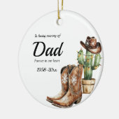 Gepersonaliseerde Memorial Keepsake Cowboy Cactus Keramisch Ornament (Links)