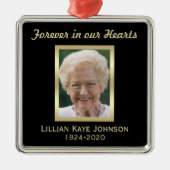 Gepersonaliseerde Memorial Kerstversieringen Metalen Ornament (Voorkant)