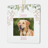 Gepersonaliseerde Memorial Pet Ornament Floral Des (Links)