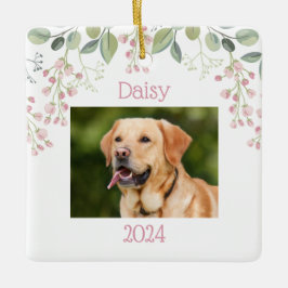 Gepersonaliseerde Memorial Pet Ornament Floral Des